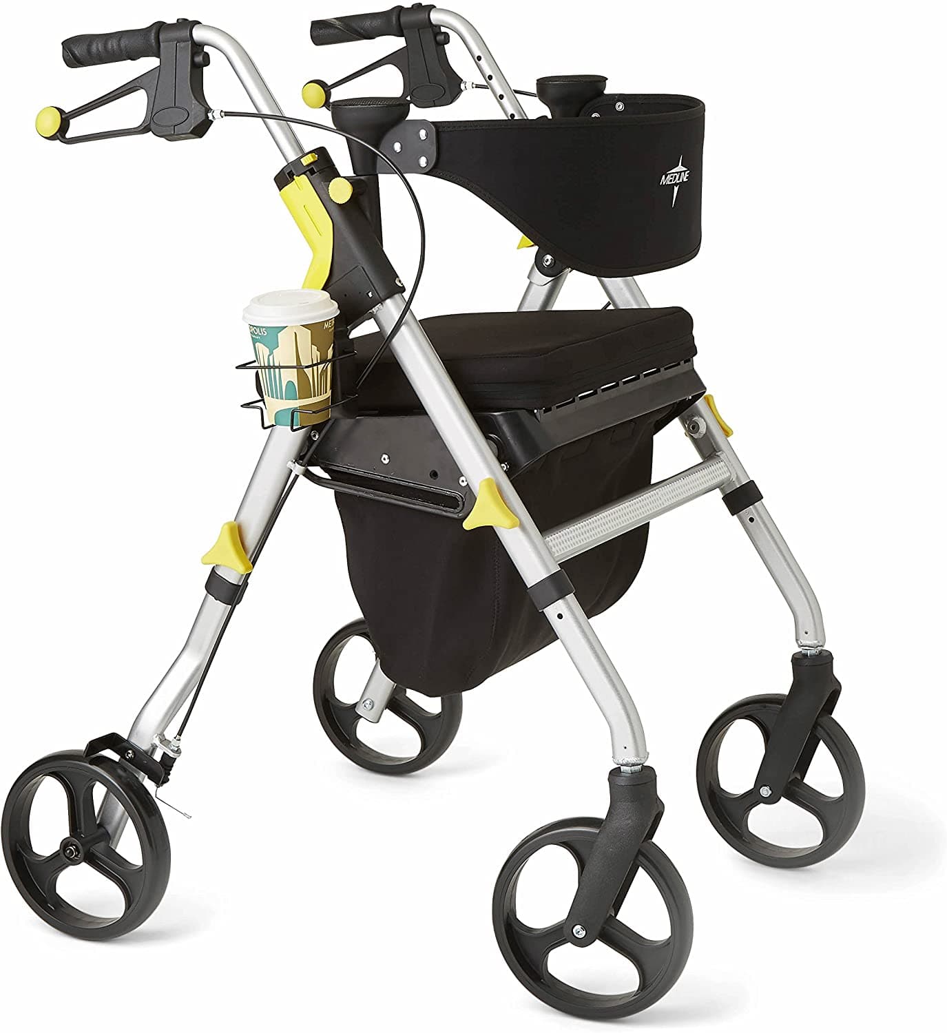 Medline Premium Empower Folding Mobility Rollator Walker with 8" Wheels - Senior.com Rollators